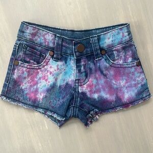 Little Girl’s Pinc Denim Tie Dye Jean Shorts 3T